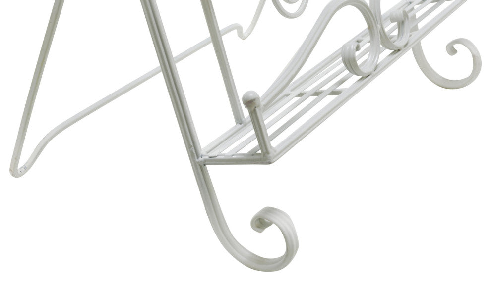 Metal Swirls Cookbook Stand, White