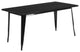 Restaurant Tables and Chairs, "Vinch" Rectangular Outdoor Bistro Table, Black