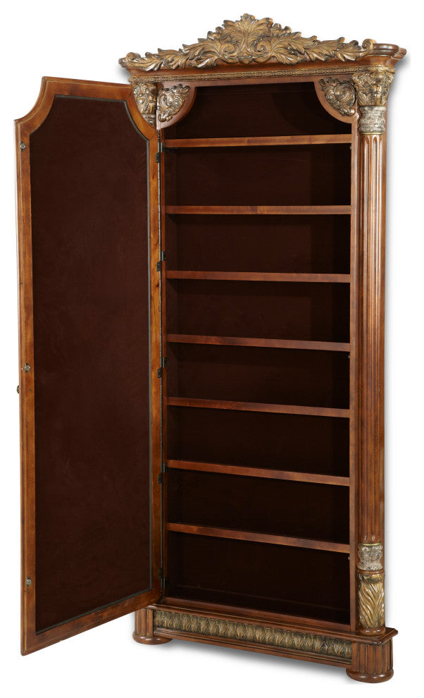 Villa Valencia Accent Floor Mirror with Storage, Classic Chestnut