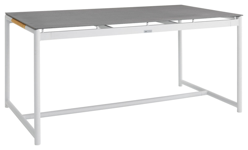 Royal Outdoor Dining Table With Stone Top, White