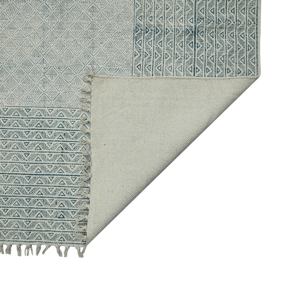 DUNE Estra Area Rug, Blue, 3' x 5', Bordered