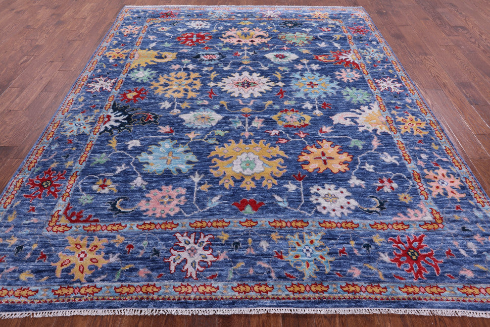 Hand-Knotted Turkish Oushak Wool Rug 8' 5" X 10' 0" - Q13291