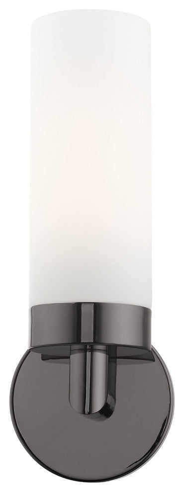 Black Chrome Nautical, Industrial, Contemporary, Urban, Sleek Single Sconce
