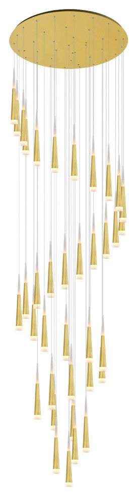 Andes LED Multi Light Pendant With Satin Gold Finish