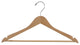 Rubberized Wood Suit Hanger With Bar and Natural Finish, Box of 100