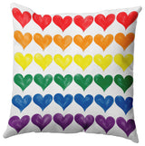 18" x 18" Pride Hearts Valentine's Day Decorative Indoor Pillow, Multi