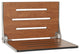 Silhouette Folding Wall Mount Shower Bench Seat, Rustic Teak, Silver Frame