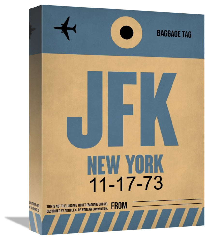 "JFK New York Luggage Tag 2" Fine Art Print