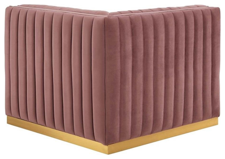 Conjure Channel Tufted Performance Velvet Left Corner Chair