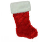 20" Traditional Red With White Cuff Decorative Plush Christmas Stocking