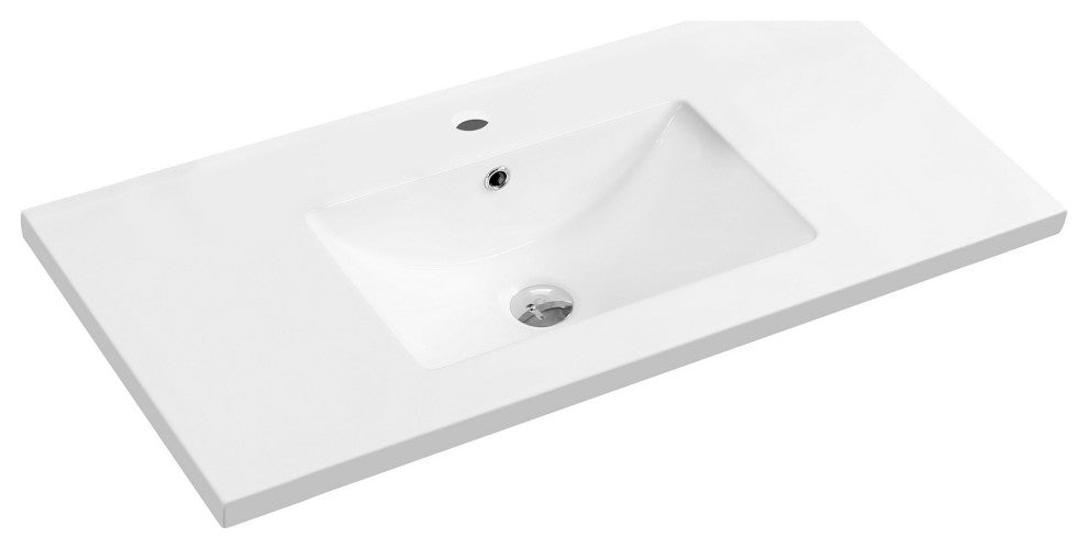 Dowell 18" FTB White Ceramic Single Bathroom Vanity Basin, 36wx18dx7h