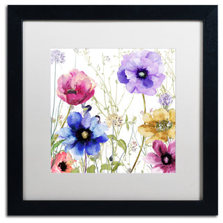 Color Bakery 'Summer Diary II' Matted Framed Art, Black Frame, White Mat, 16x16