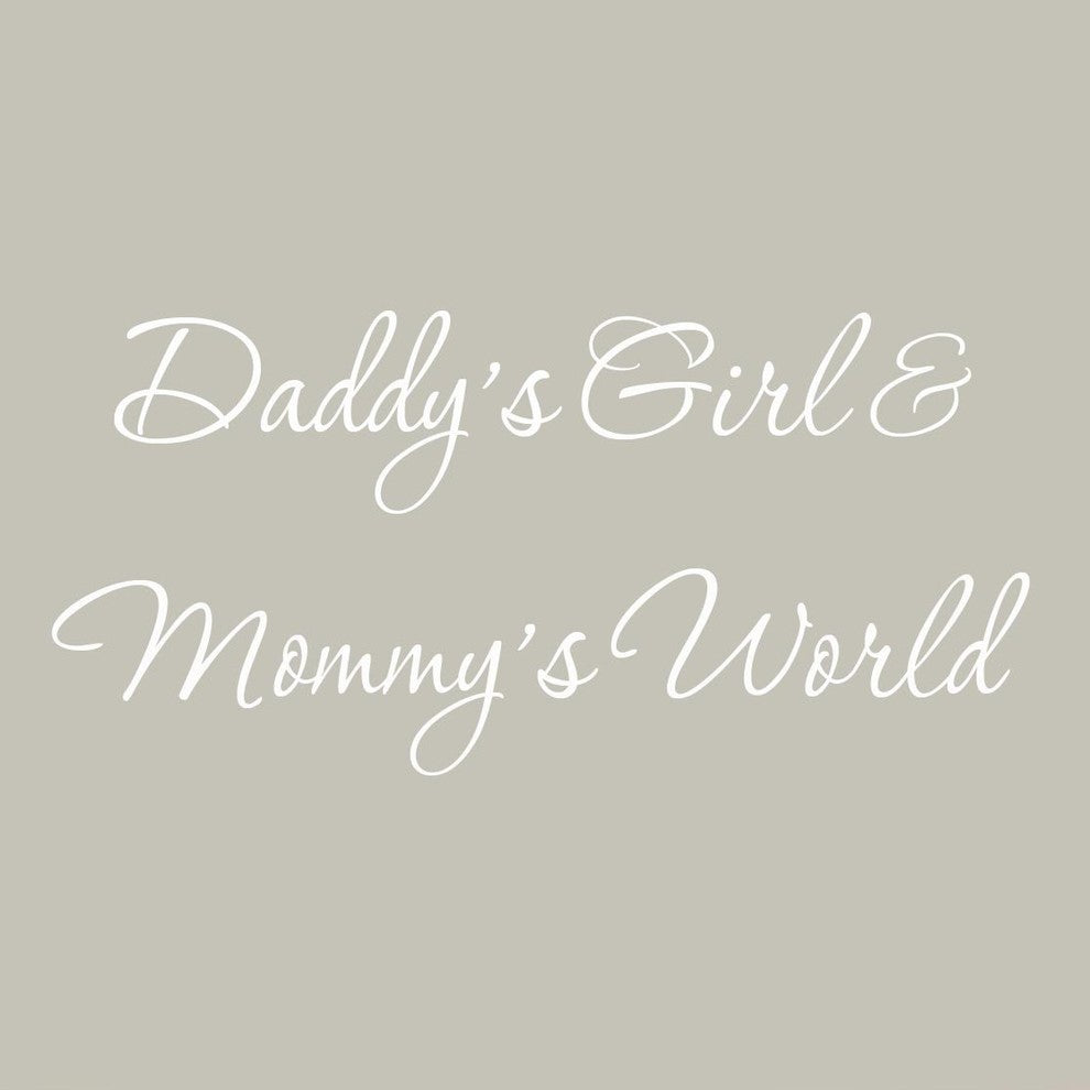 VWAQ Daddy's Girl and Mommy's World White Nursery Wall Decal Quote Vinyl Art -V3