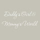 VWAQ Daddy's Girl and Mommy's World White Nursery Wall Decal Quote Vinyl Art -V3