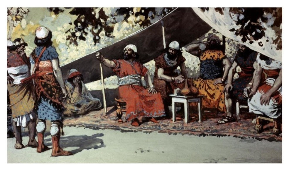 "Ben-Hadad and The Kings Drinking In The Tent" Print by James Tissot, 32"x19"