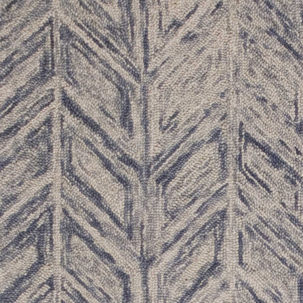 HomeRoots 8'x10' Blue Heather Hand Tufted Herringbone Indoor Area Rug