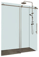 DreamLine Enigma-X Fully Frameless Sliding Shower Door, Brushed Stainless Steel