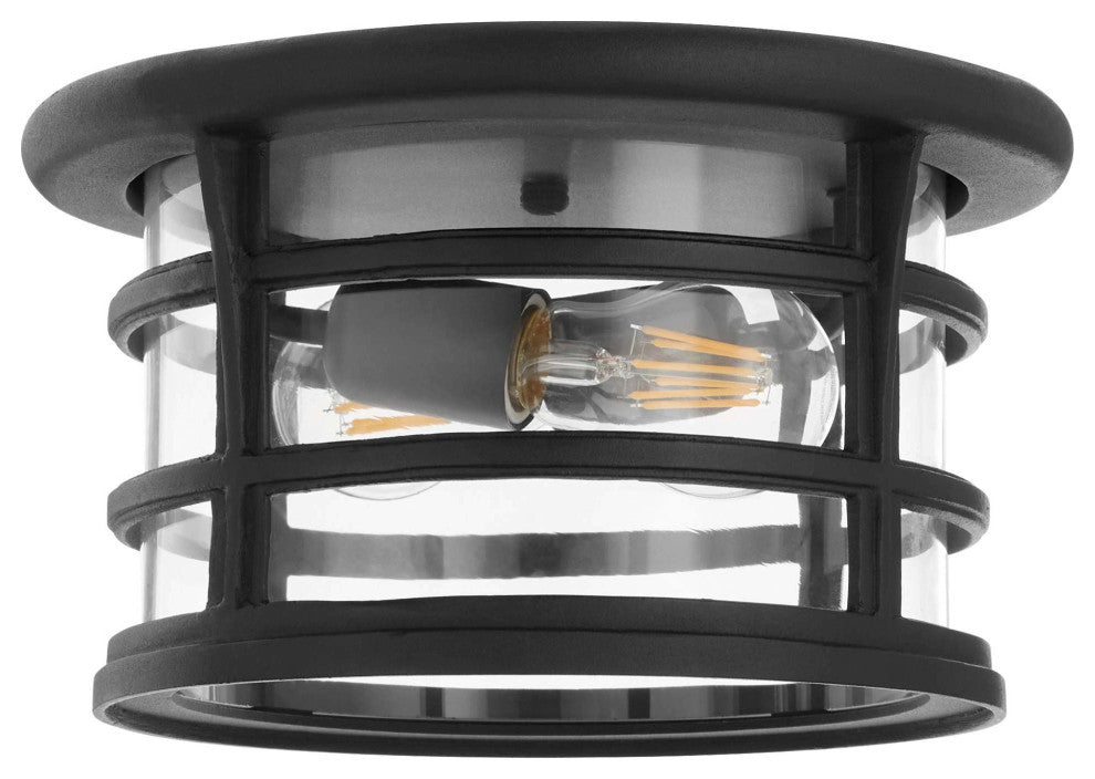 Quorum International 318-11 Haley 2 Light 11"W Flush Mount Drum - Textured