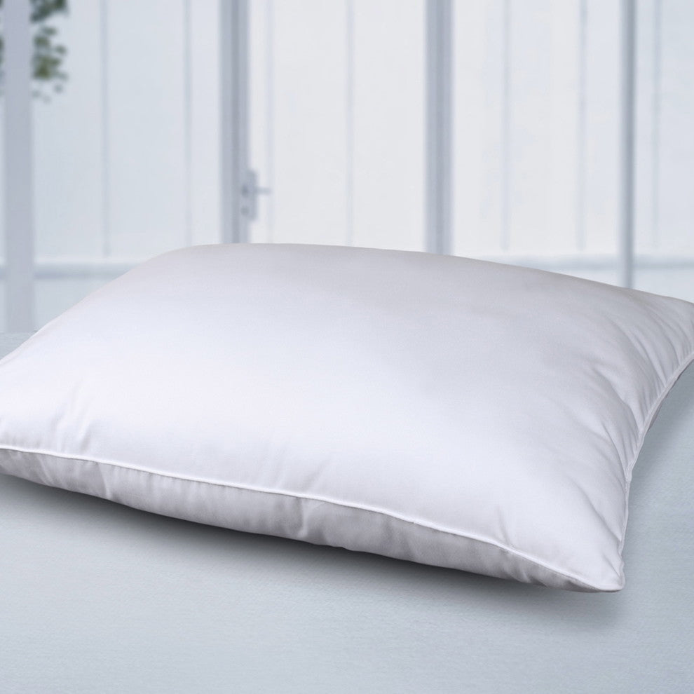 Lotus Home 100% Cotton Water & Stain Resistant Bed Pillow, White, Standard