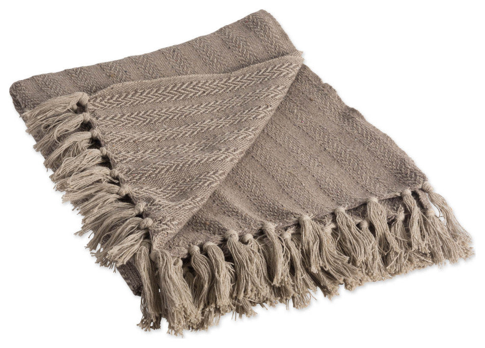 Stone Tonal Textured Throw