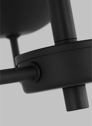 Alvin Three Light Chandelier, Midnight Black