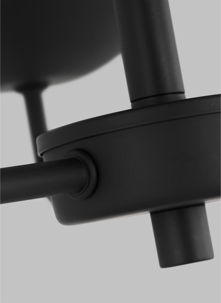 Alvin Three Light Chandelier, Midnight Black