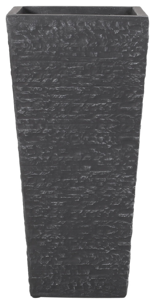 Tengren Outdoor Medium and Small Cast Stone Planters, Set of 2