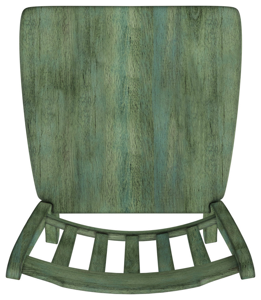 Arbor Hill Slat Back Wood Dining Chair, Set of 2, Antique Sage Green