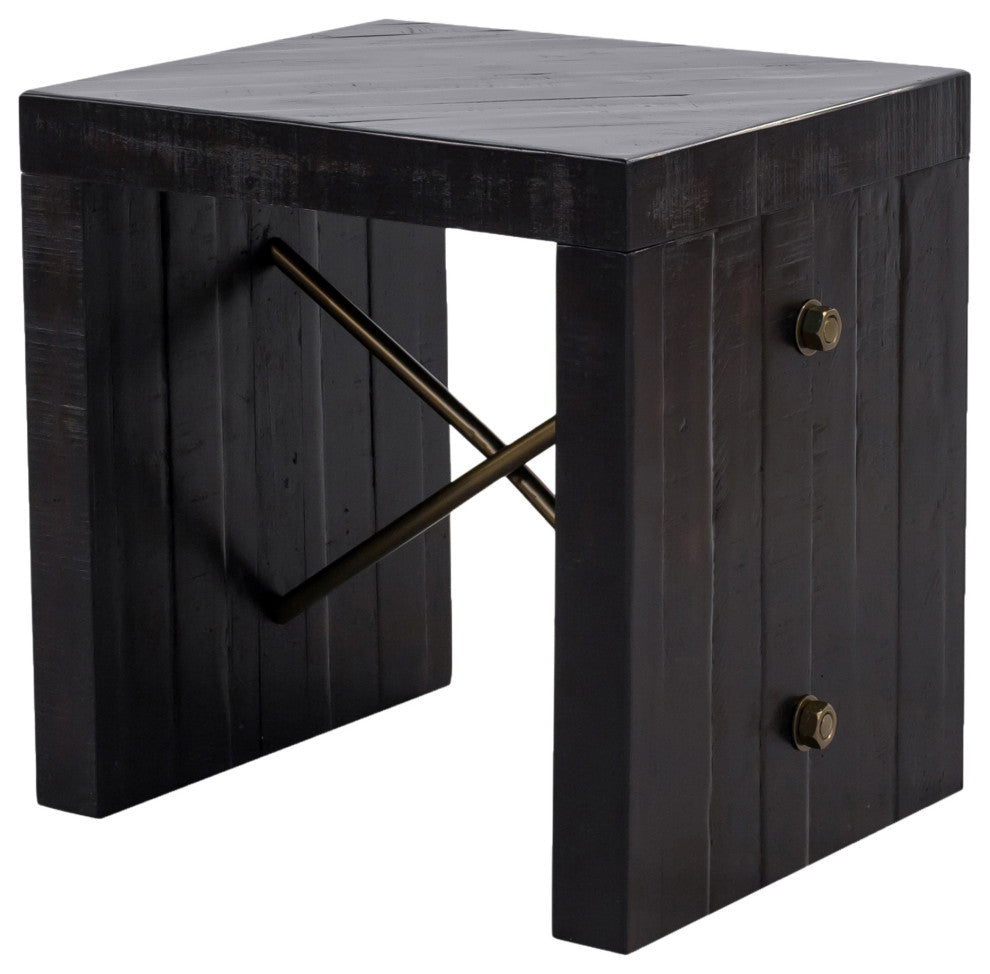 Rustic Sicily Side Table - Black