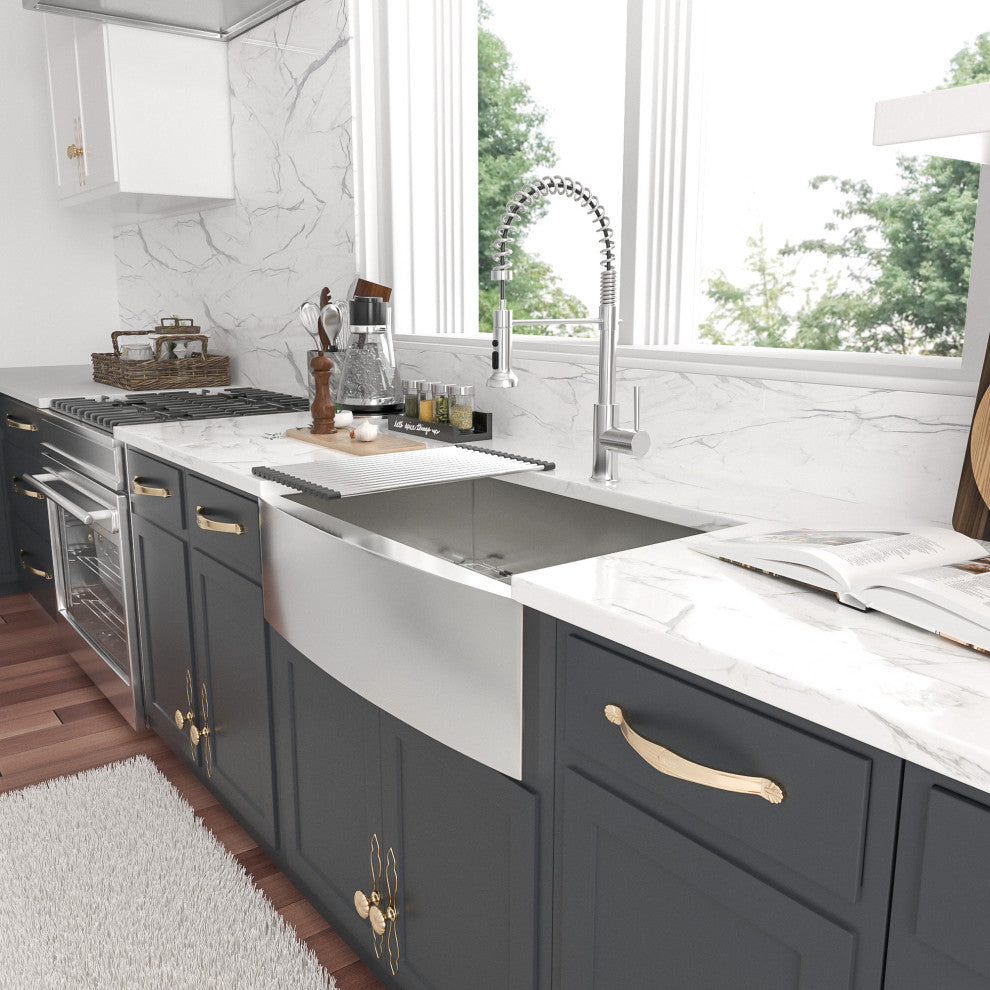 33" Farmhouse Kitchen Sink 18 Gauge Stainless Steel Single-Bowl Kitchen Sink