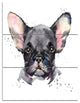 Cute Watercolor Puppy Dog, Animal Canvas Wall Art, 28x36, 3 Panels