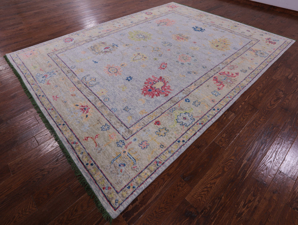 9' 3" X 12' 3" Turkish Oushak Hand Knotted Wool Rug - Q14806
