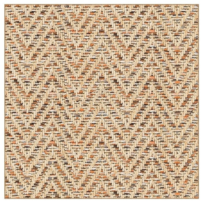 Couristan Tortola Indoor/Outdoor Accent Rugs - 50+ Custom Sizes, Cinnamon, Square 7'x7'