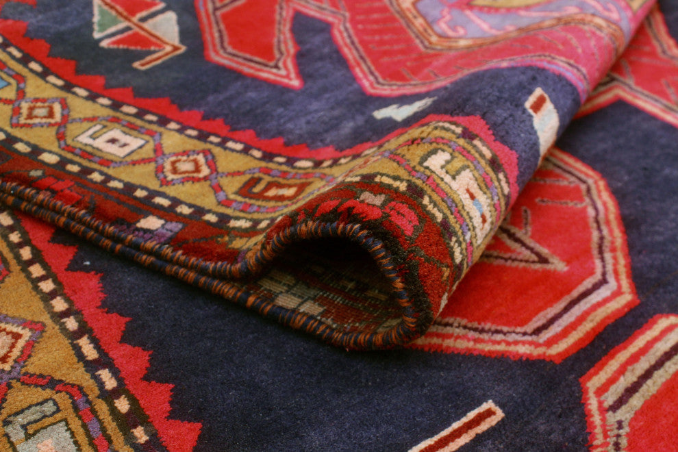 Fine Vintage Distressed Codie Navy/Rust Runner, 4'4x10'3