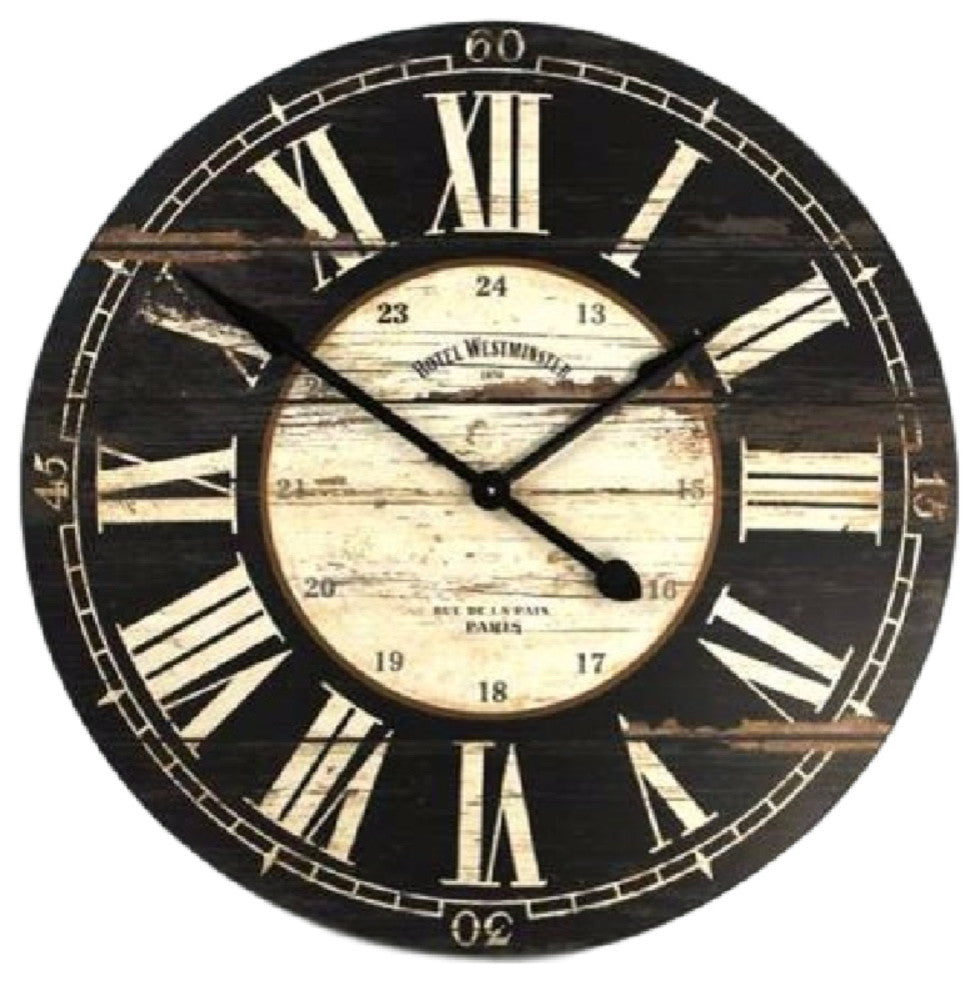 Wooden Clock, Black