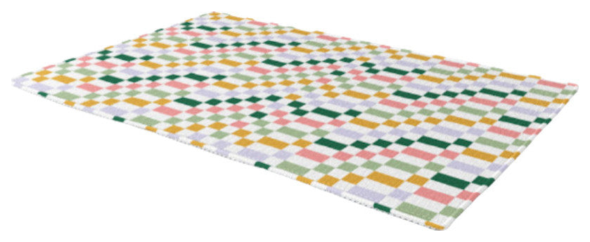 Ninola Design Nostalgic Squares Summer Area Rug, 5'x7'