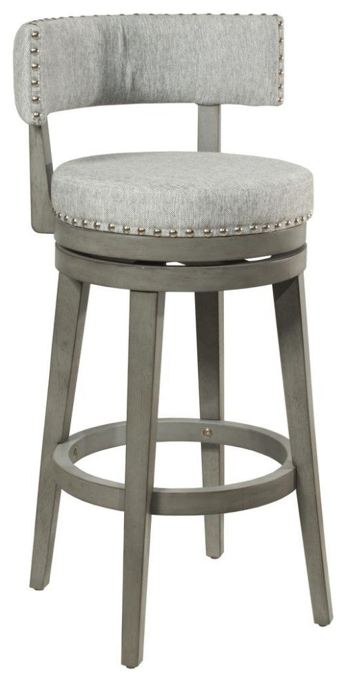 Hillsdale Furniture Lawton Wood Bar Height Swivel Stool, Antique Gray With...