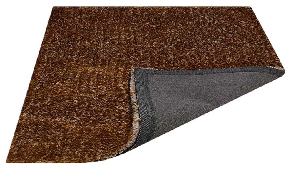 HAND TUFTED SHAG POLYESTER ECO-FRIENDLY AREA RUGS, Honey Color, Solid Design