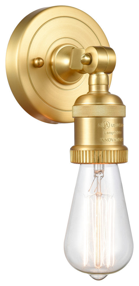 Bare Bulb 1 Light ADA Compiant Sconce, Satin Gold