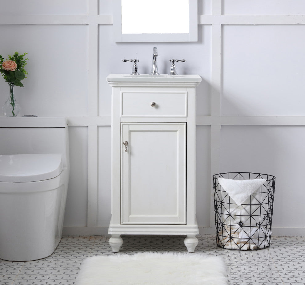 Bathroom Vanity, Antique White, 19"