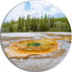 Chromatic Morning Glory Pool, Landscape Photo Disc Metal Artwork, 11"