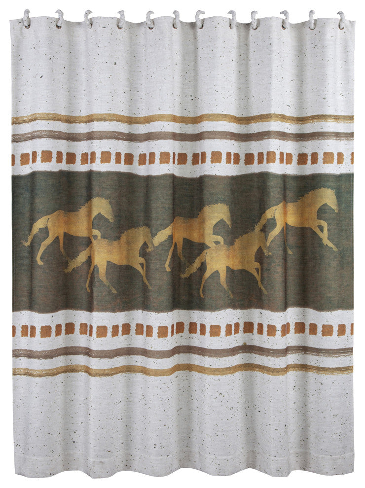 Running Remuda Shower Curtain, 72"x72", 1 Piece