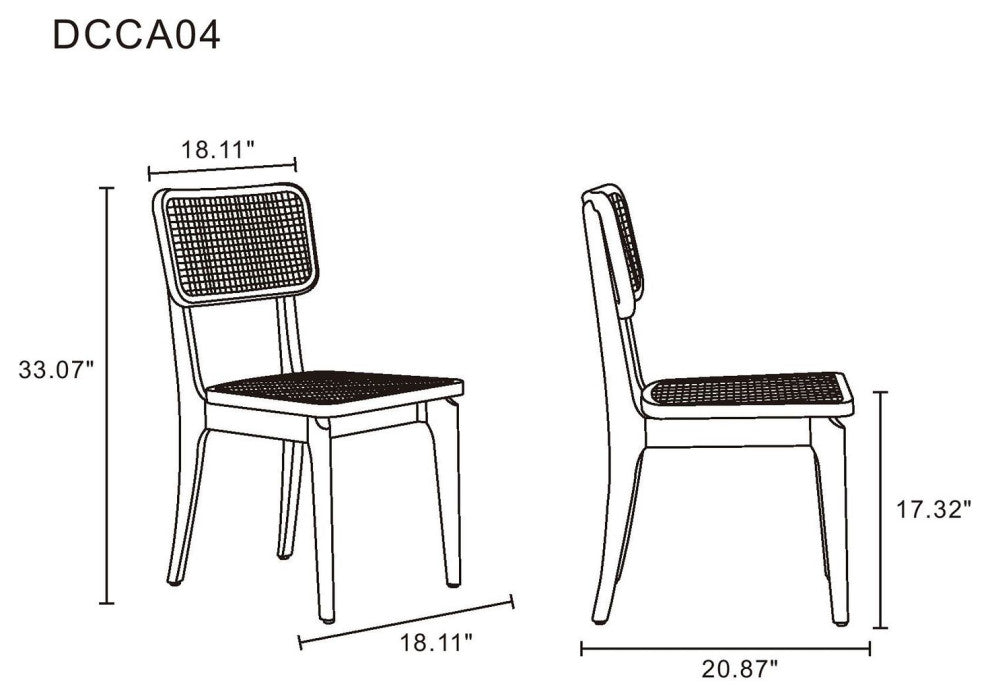 Manhattan Comfort Giverny Dining Chair, Nature, Set of 4