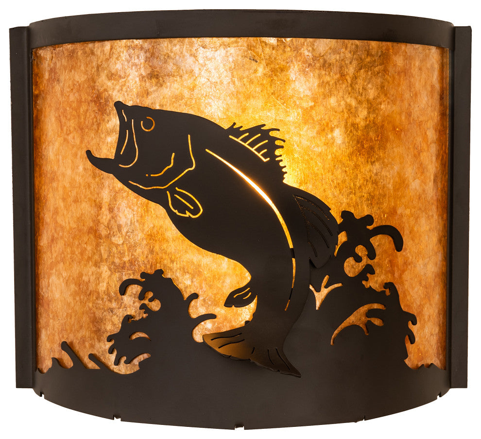 11 Wide Leaping Bass Wall Sconce