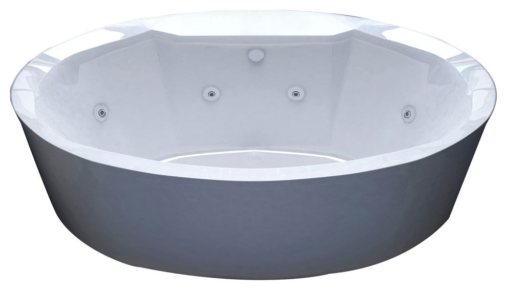 Atlantis Whirlpools Suisse 34 x 68 Oval Freestanding Whirlpool Jetted Bathtub
