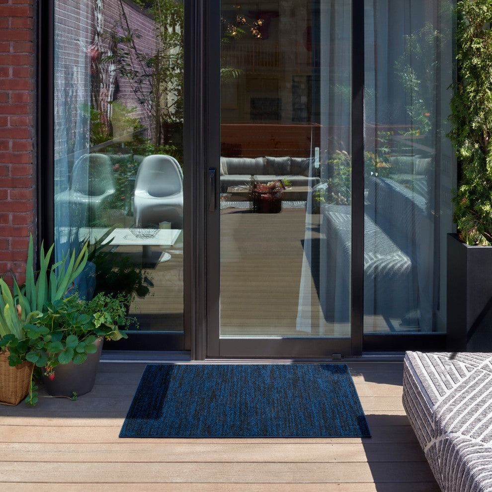 Nourison Essentials 2' x 4' Midnight Blue Outdoor Area Rug