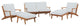 Saratoga 5 Piece Outdoor Patio Teak Set