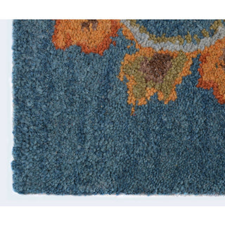 HAND TUFTED WOOL ECO-FRIENDLY AREA RUGS- Runner,Blue,Floral
