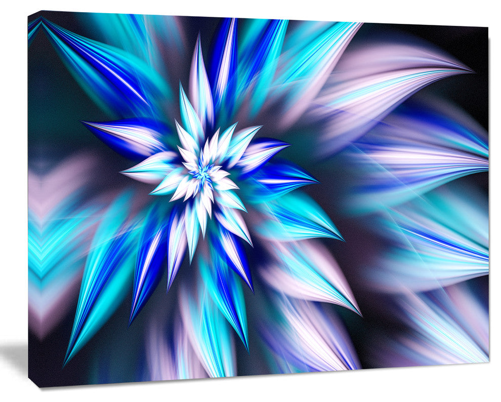 Dancing Light Blue Flower Petals, Floral Canvas Art Print, 40"x30"