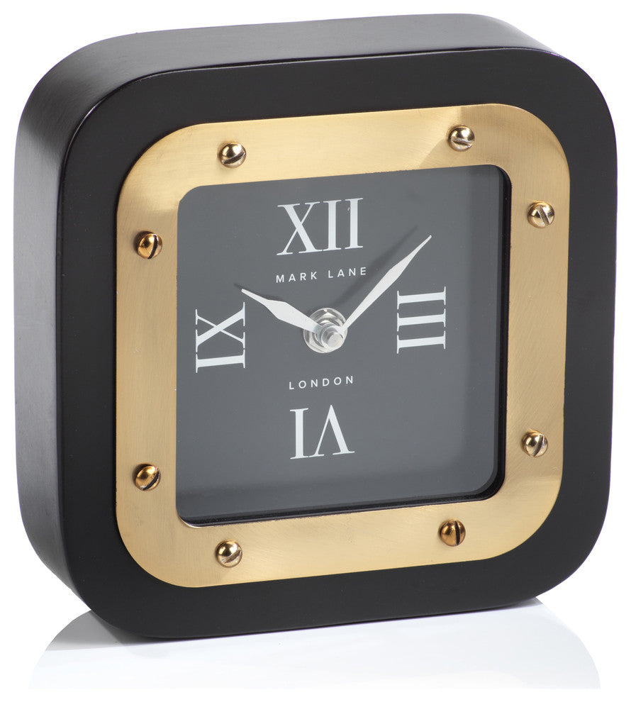 Mark Lane Black Table Clock, Large